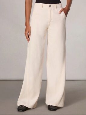 Rag & Bone Featherweight Sofie Wide-Leg Jeans Ecru Cream 25